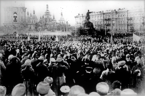 キエフのソフィア広場における中央ラーダによるデモ